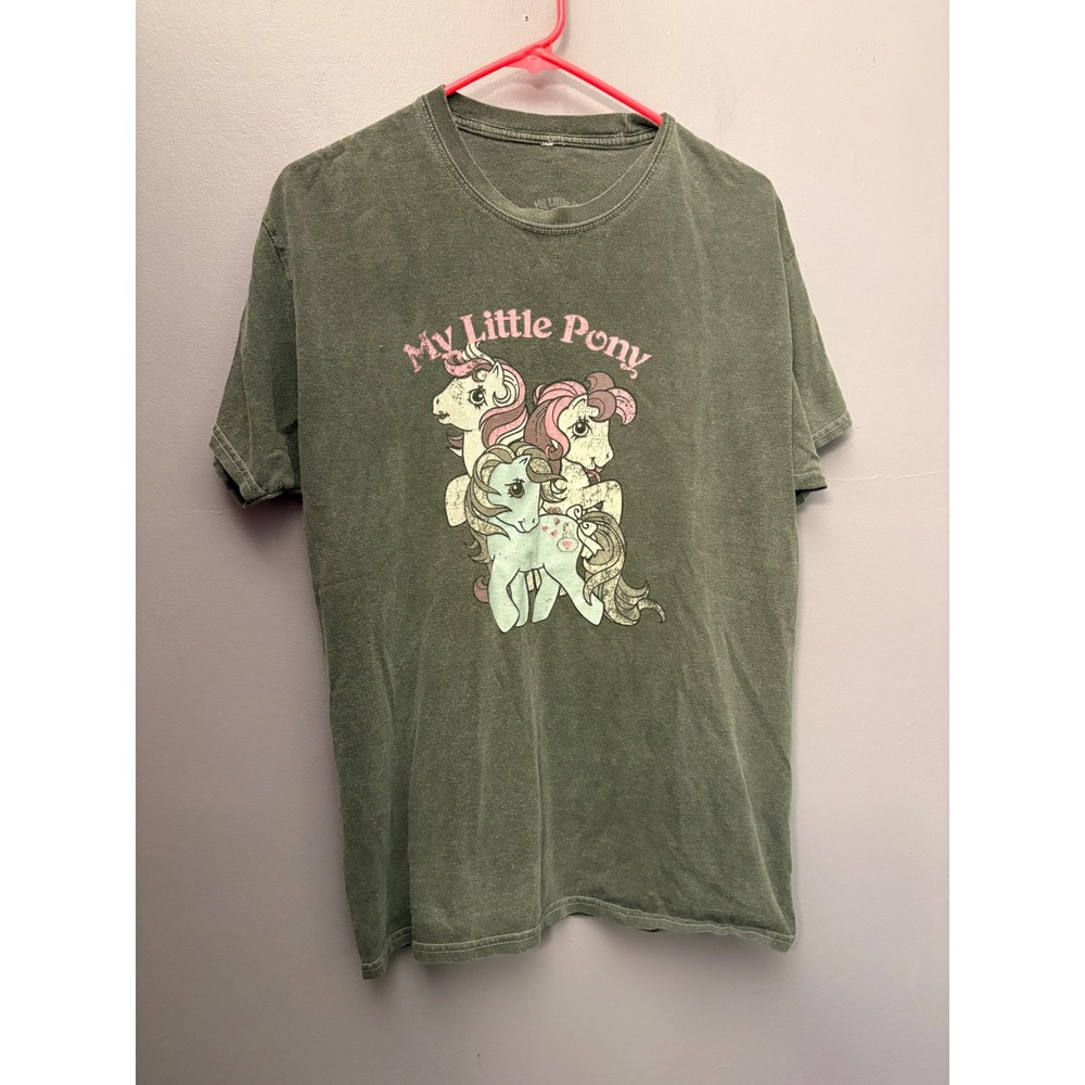 My Little Pony Graphic Tee Grey Mineral Wash Retro Distressed Brony nostalgia